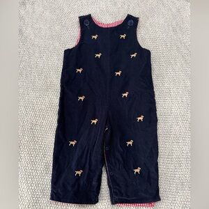 Charming Black Overalls with Yellow Dog Design